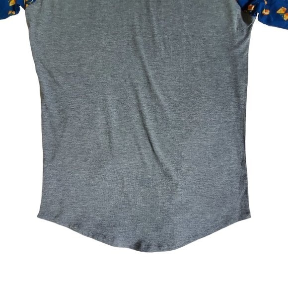 LuLaRoe Randy gray blue raglan sleeve butterfly top sz S - Picture 5 of 12